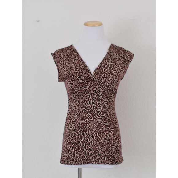 Vintage 90s Pullover Wrap Abstract‎ Blouse | size Medium - Picture 9 of 10